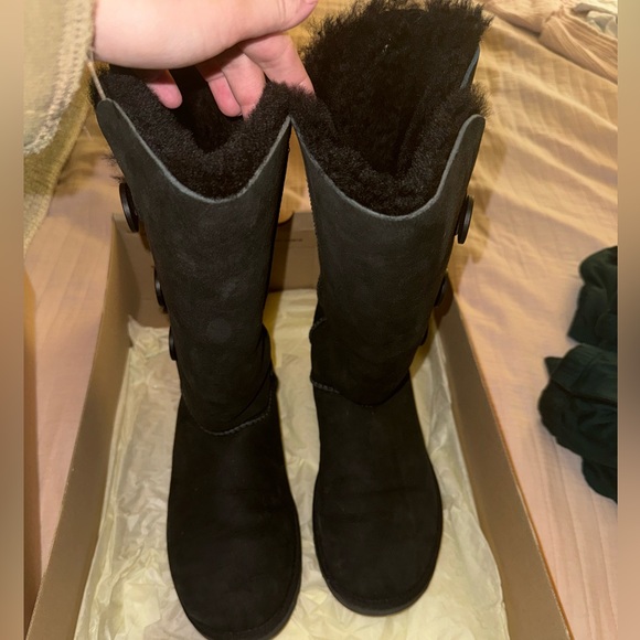 UGG® Bailey Suede Button Triplet II Tall Boots - Picture 4 of 11